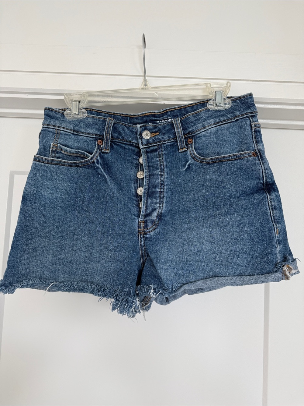 High waisted denim shorts
